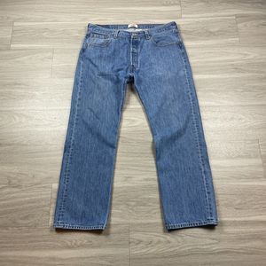 Levis 501 Jeans Mens 38x32 Blue Button Fly Straight Denim Y2K